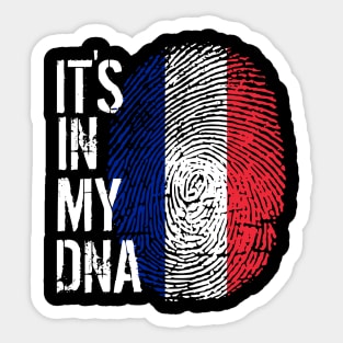 France Flag Fingerprint My Story DNA French Sticker